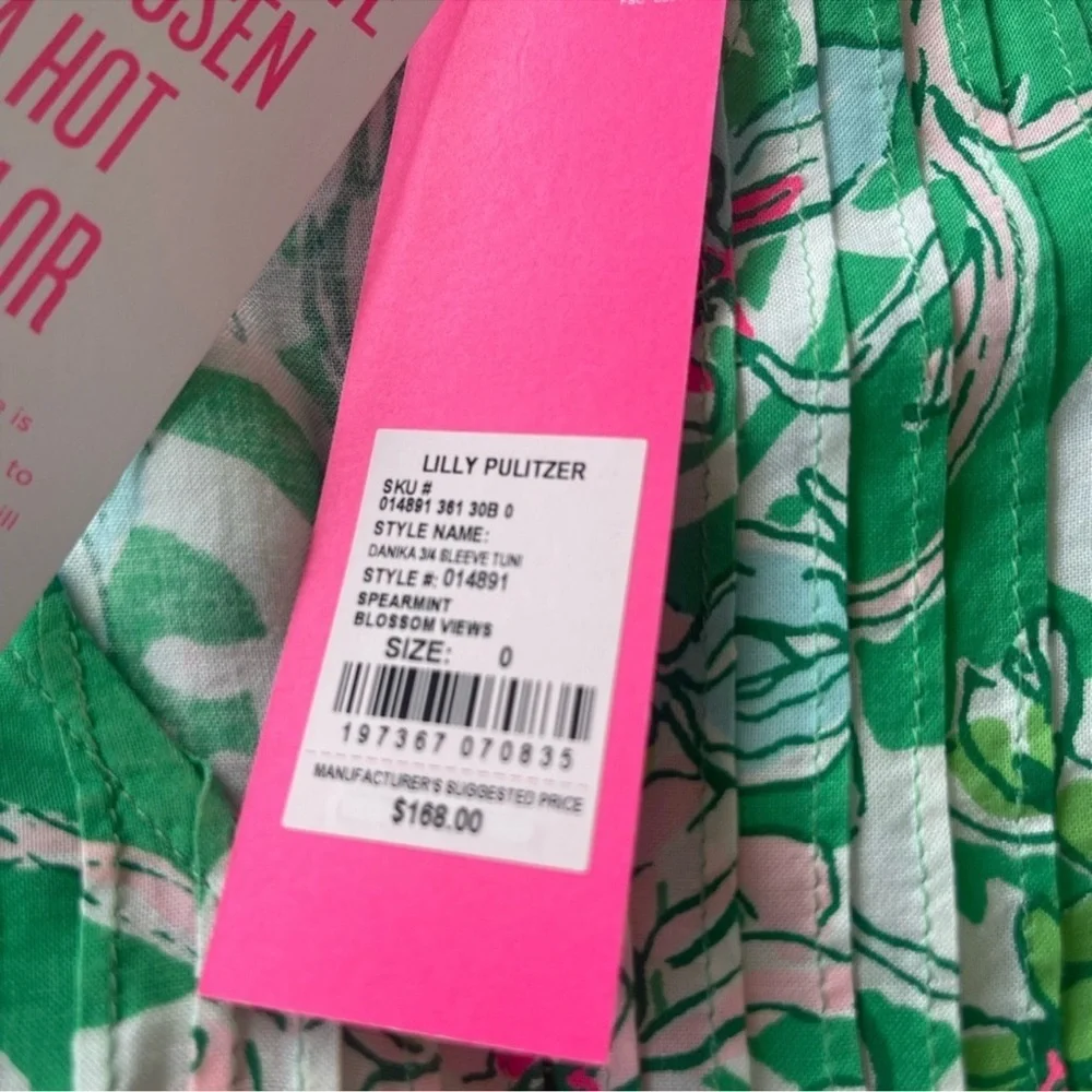 LILY PULITZER FLORAL PLEATED LONG SLEEVE DRESS! Adorable! S/0 - Picture 6 of 7